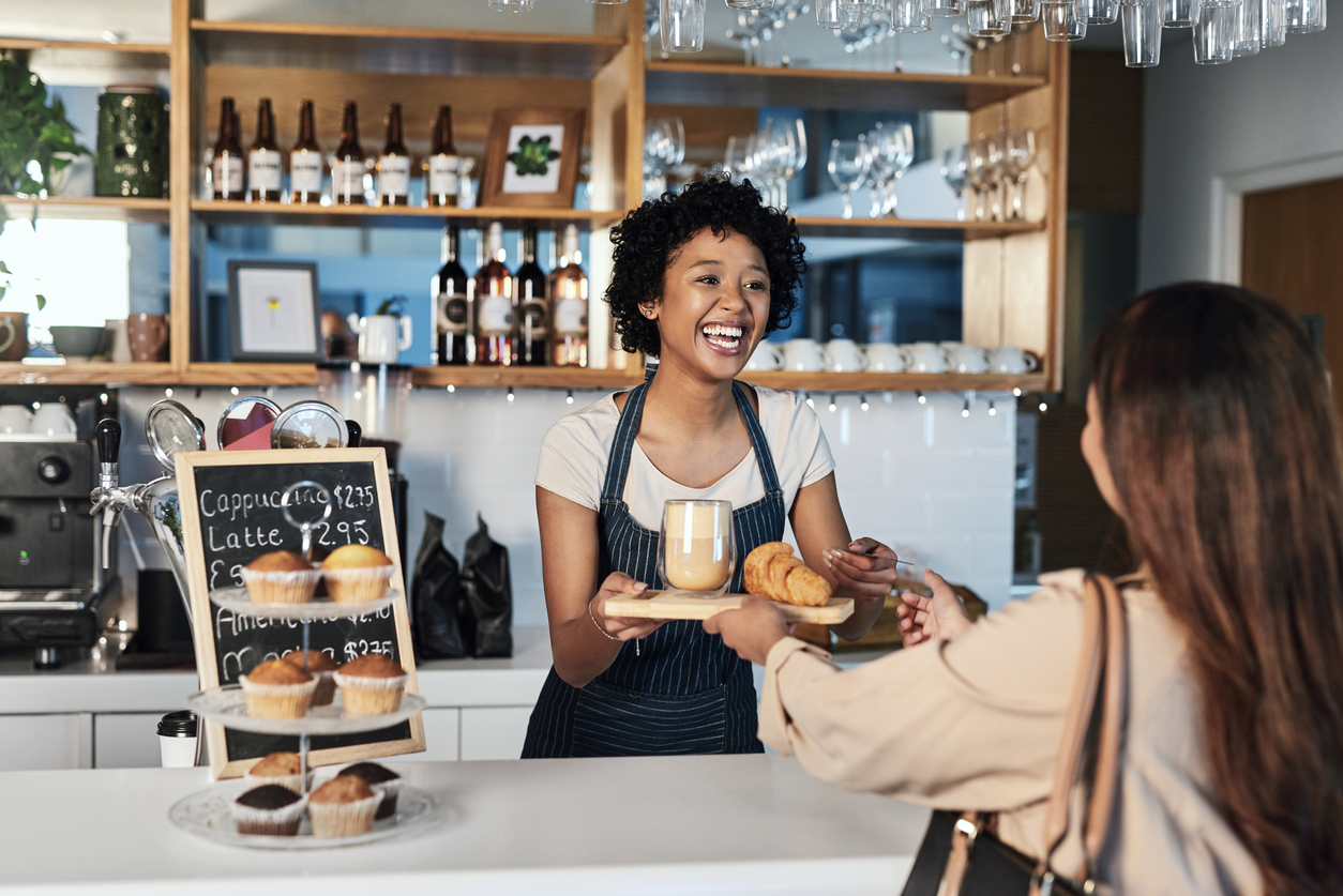 Business owner and customer