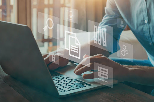 Business tools for managing cashflow on laptop